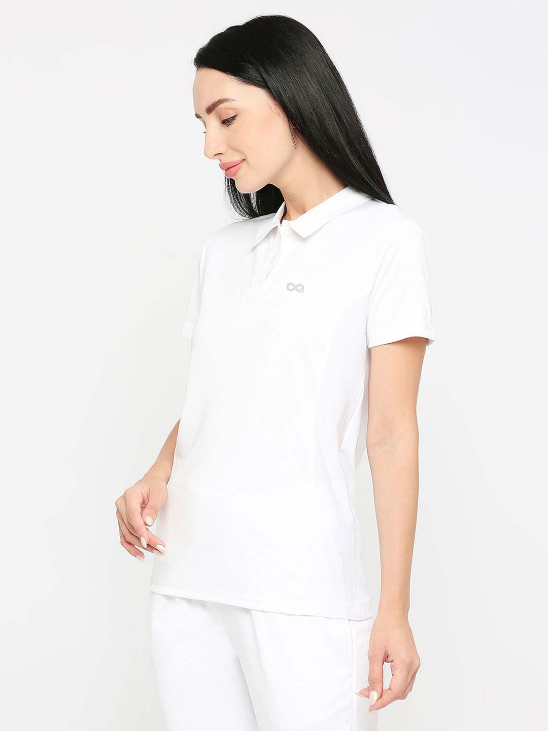 Women's White Sports Polo - 3