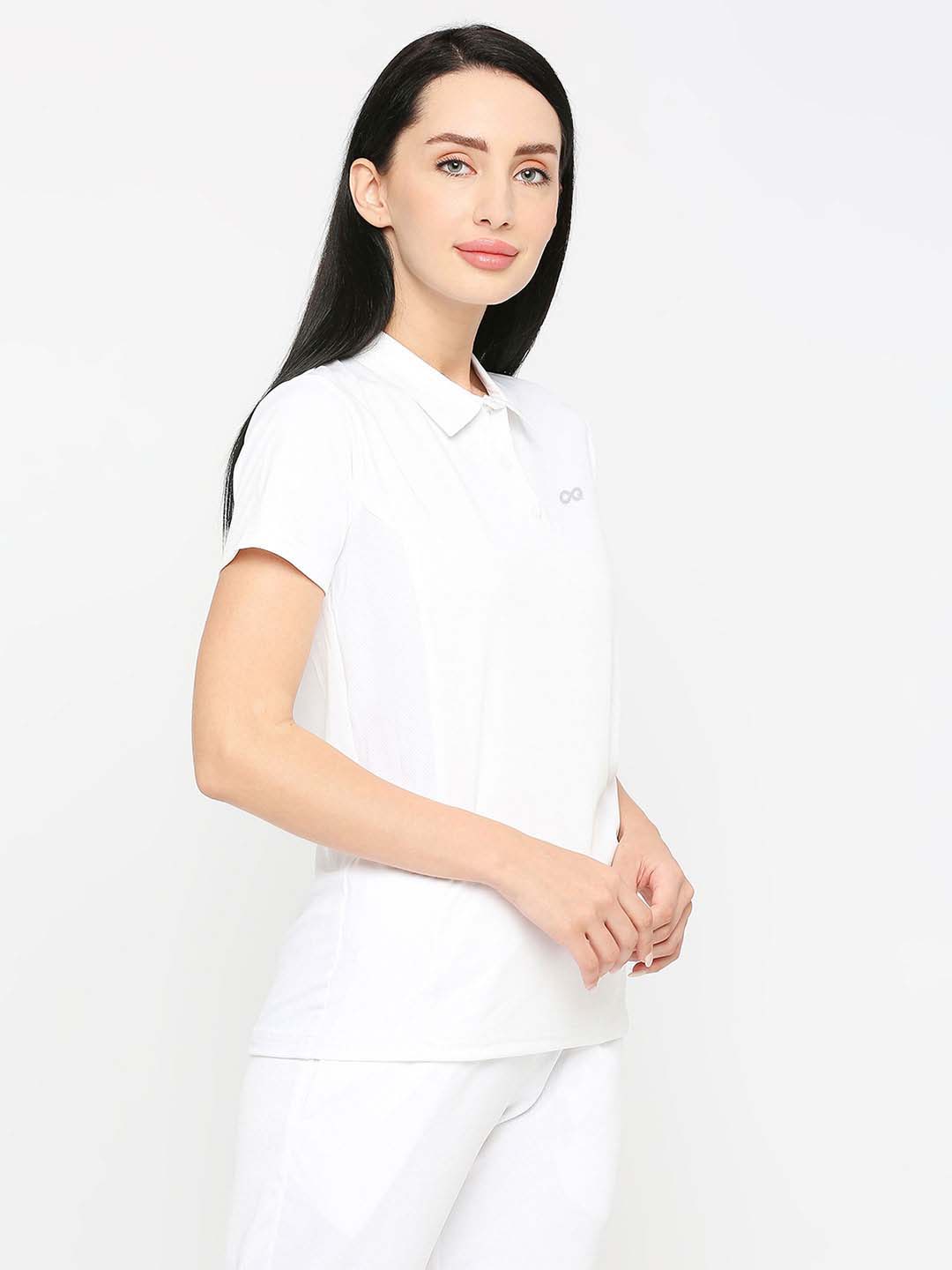 Women's White Sports Polo - 4