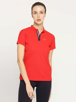 Women's Red Golf Polo - 1