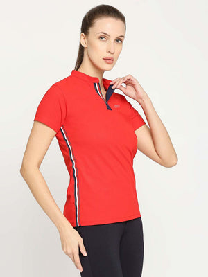 Women's Red Golf Polo - 4