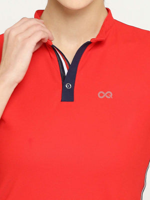Women's Red Golf Polo - 6