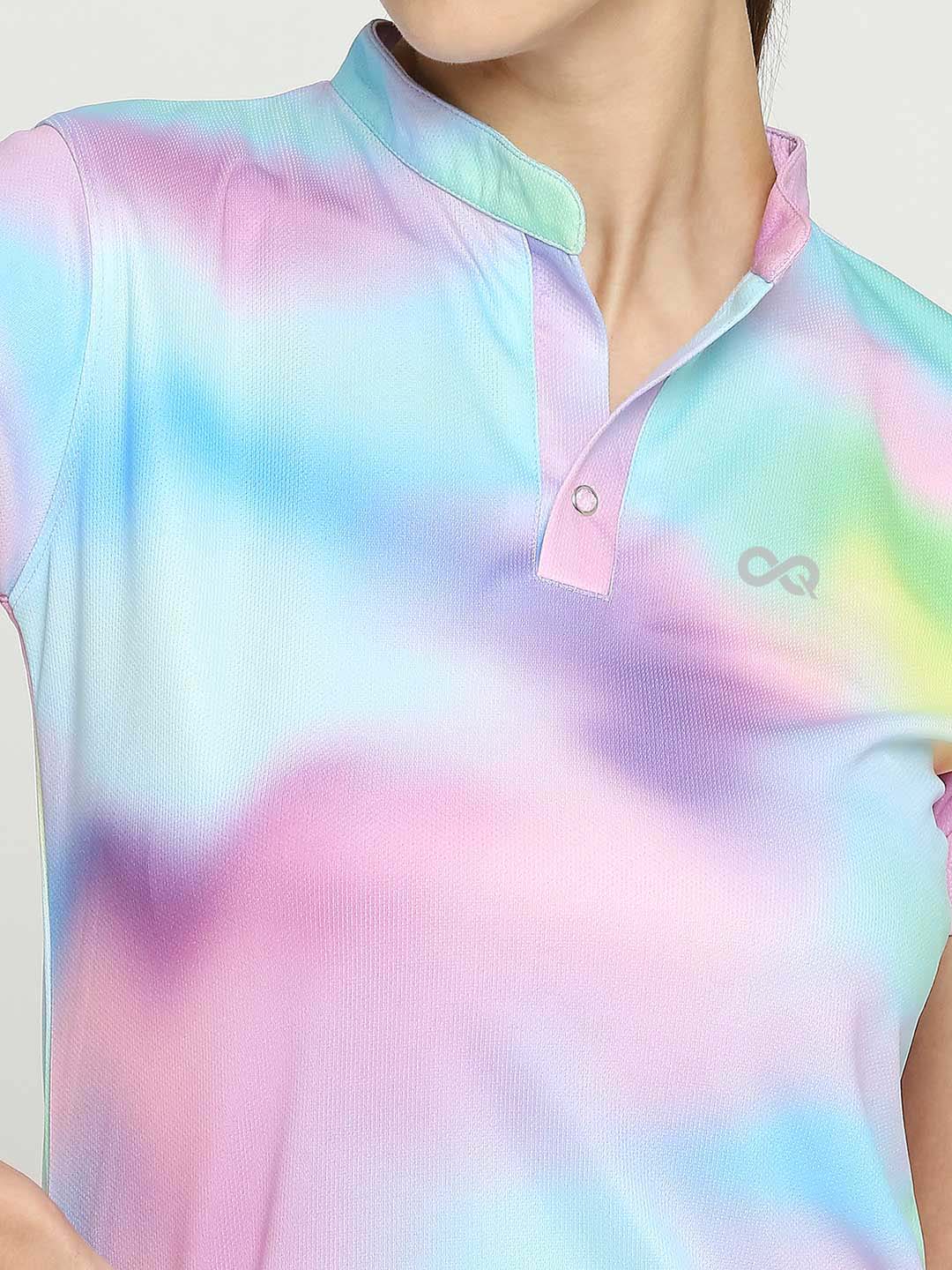 Women&#39;s Pink Printed Golf Polo - 6