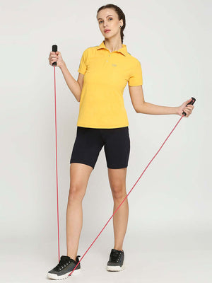 Women's Yellow Golf Polo - 5