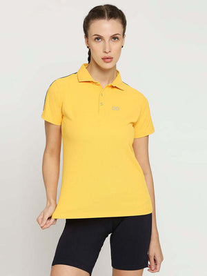 Women's Yellow Golf Polo - 1