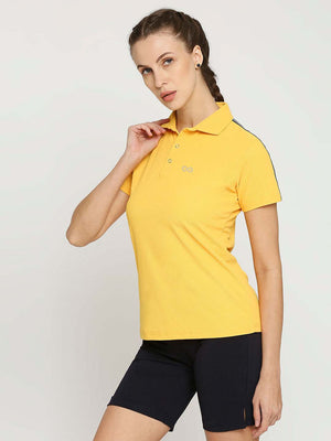 Women's Yellow Golf Polo - 3