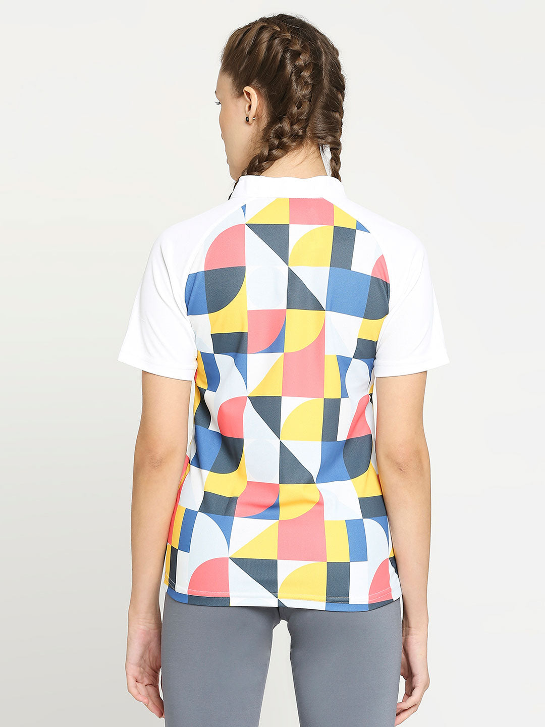 Women's White Printed Golf Polo - 2