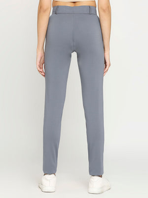 Women's Grey Golf Pants with Welt Pockets  - 2