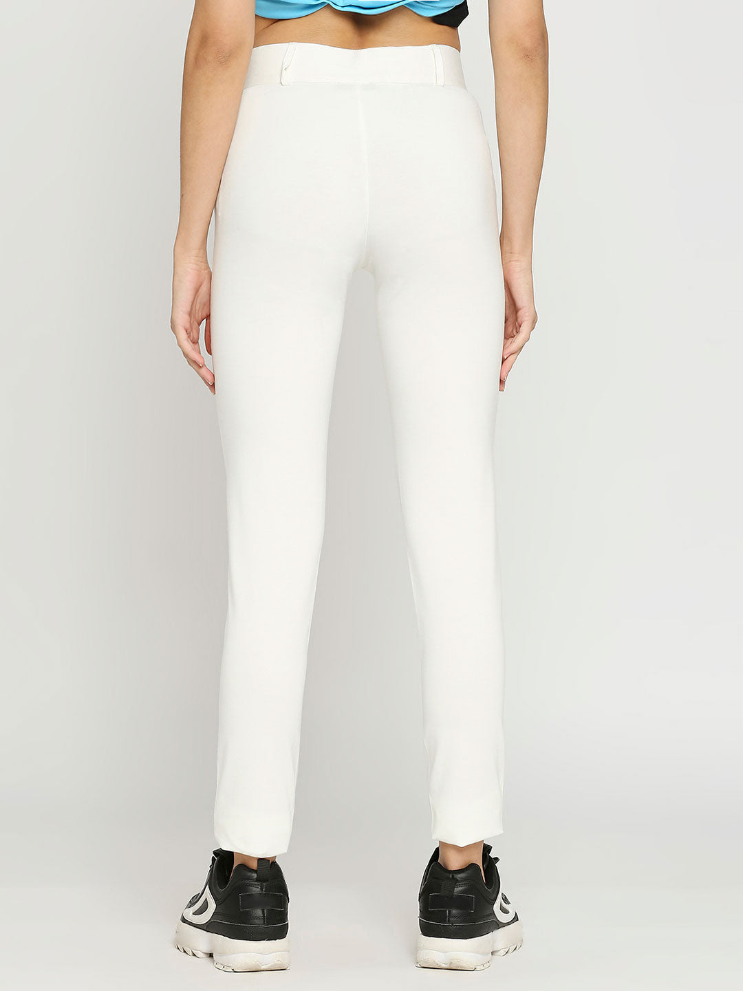 Women's White Golf Pants with Welt Pockets  - 1