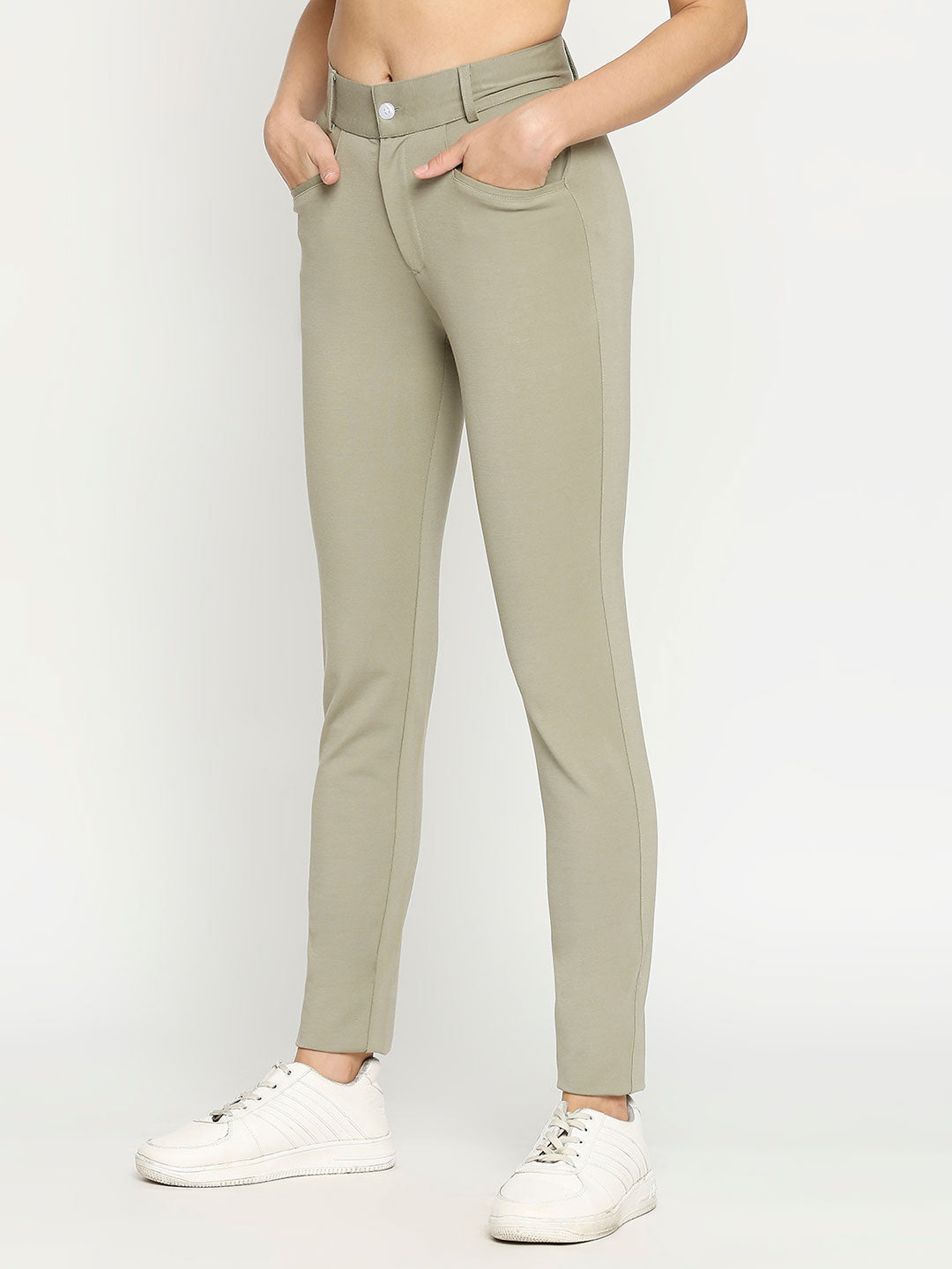 Women&#39;s Green Golf Pants - 3