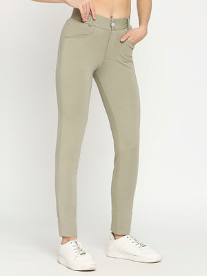 Women's Green Golf Pants - 4