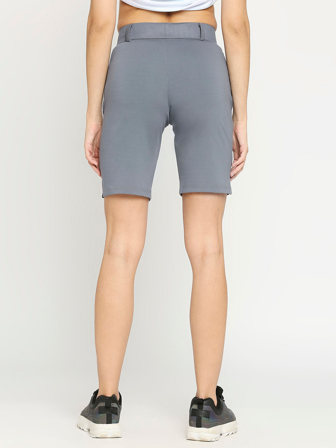 Women's Grey Golf Shorts with Welt Pockets - 1