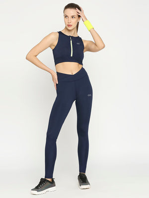 Women's Navy Blue Sports Leggings - Stay Comfortable and Stylish