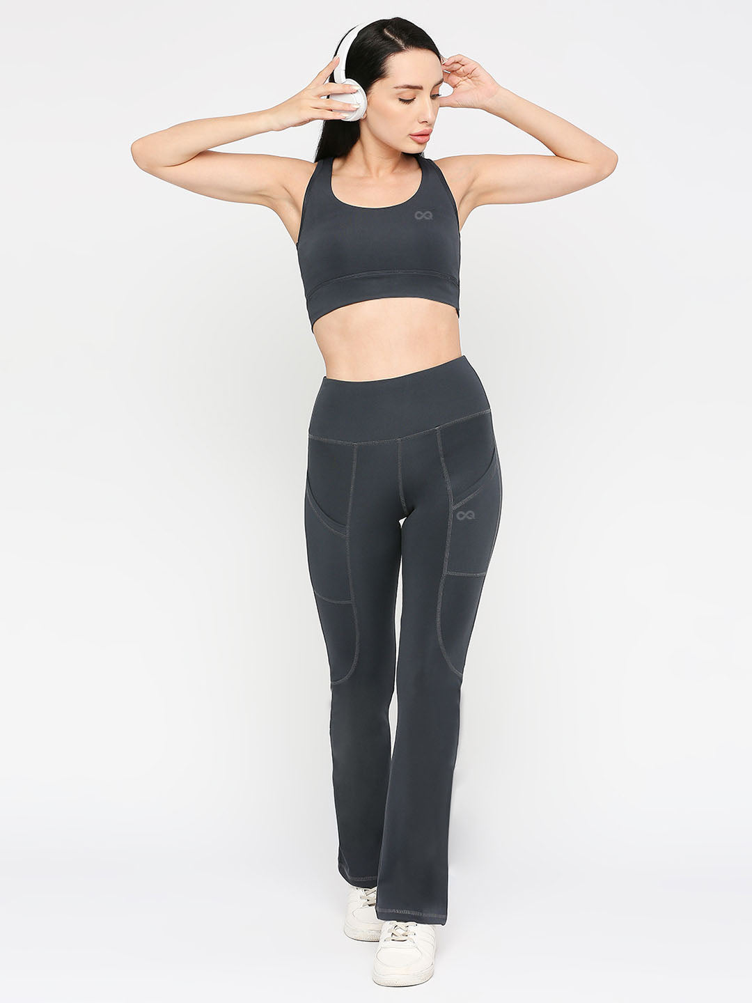 Women's Black Flared Sports Leggings - Stay Comfortable and Stylish