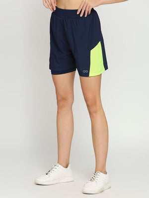 Women's Navy Blue Activewear Shorts - 3