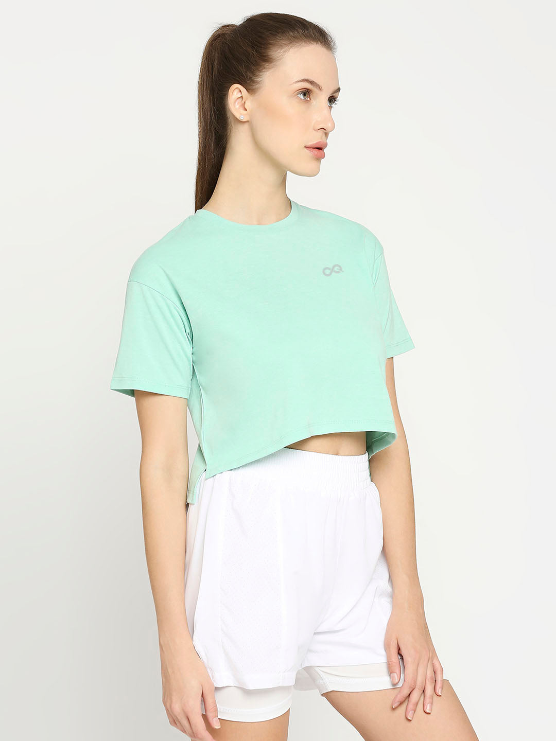 Women&#39;s Green Sports Cropped T-Shirt - 4