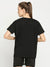 Women's Black Oversized Sports T-Shirt - 1