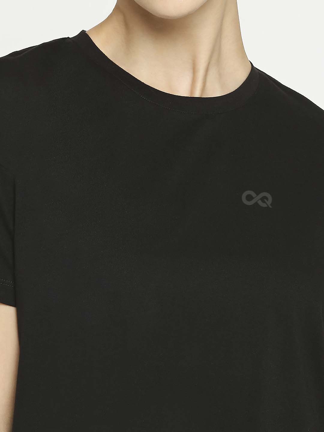 Women&#39;s Black Oversized Sports T-Shirt - 6