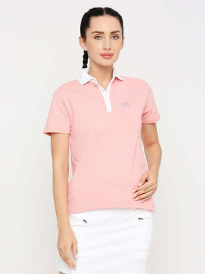 Women's Pink Tennis Polo - 1