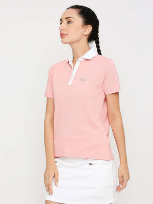 Women's Pink Tennis Polo - 3