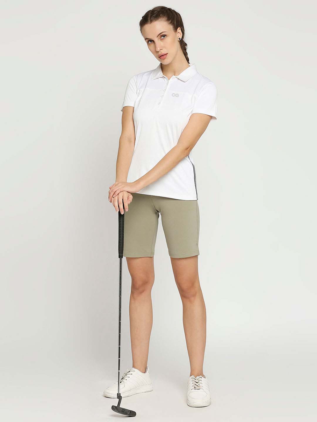 Women&#39;s White &amp; Navy Tennis Polo - 5