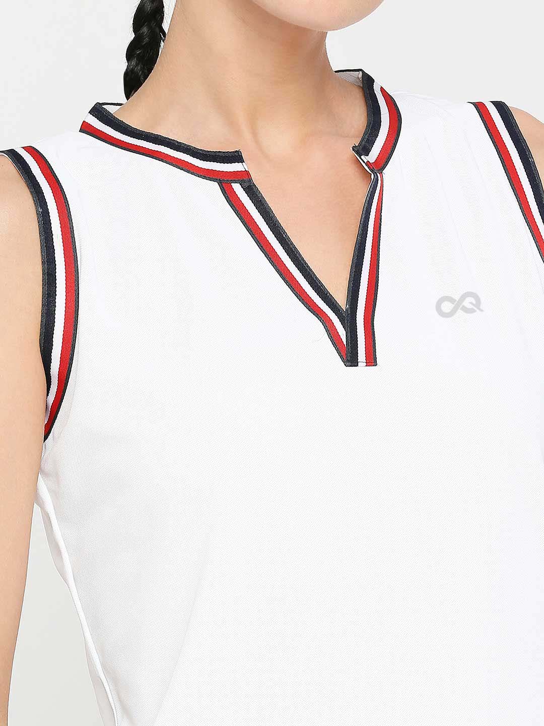 Women's White Tennis Vest - 6