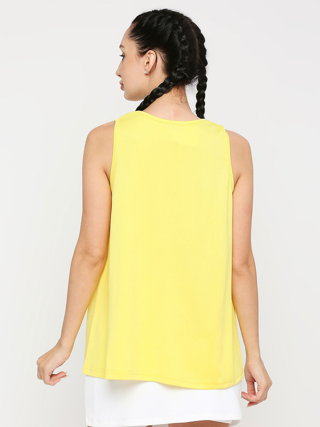 Women's Yellow Flared Tennis Vest - 1