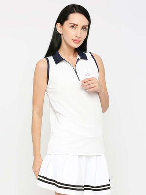 Women's White Tennis Vest - 4