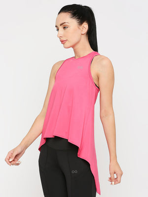 Women's Neon Pink Flared Sports Vest - 4