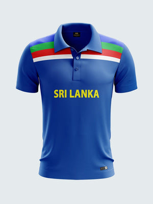 1992 Retro Sri Lanka  Cricket Jersey Printed Polo T-Shirt-1826 - Sportsqvest