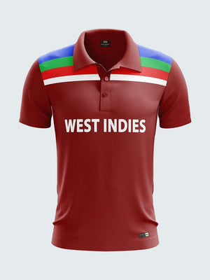 1992 West Indies Concept Fan Jersey Printed Polo T-shirt-1824 - Sportsqvest