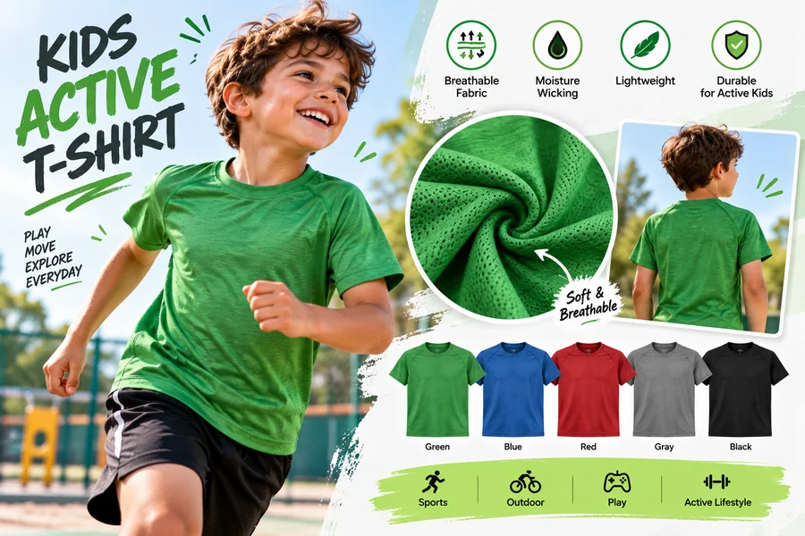 Kids Green Active Tshirt