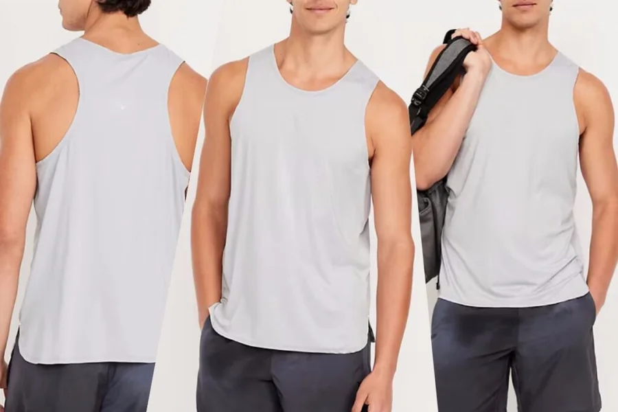 Men Racerback Grey Vest 1672gy for Everyday Casual Style
